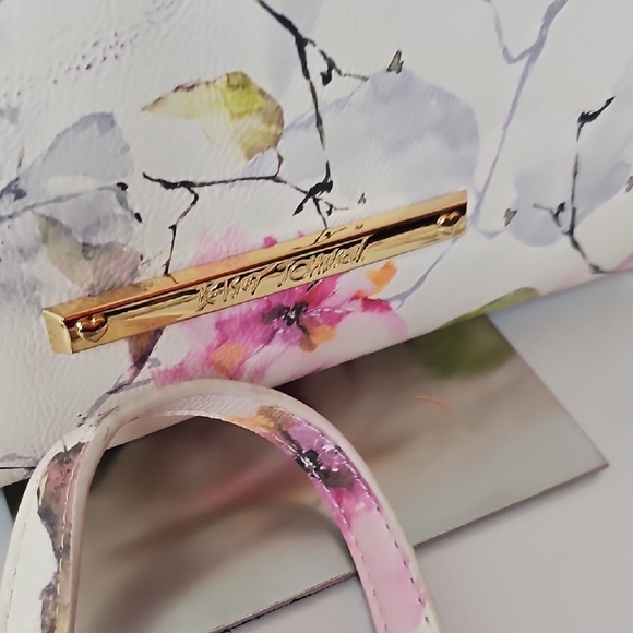 Betsey Johnson Pink Floral Clutch with Bow - Picture 4 of 7